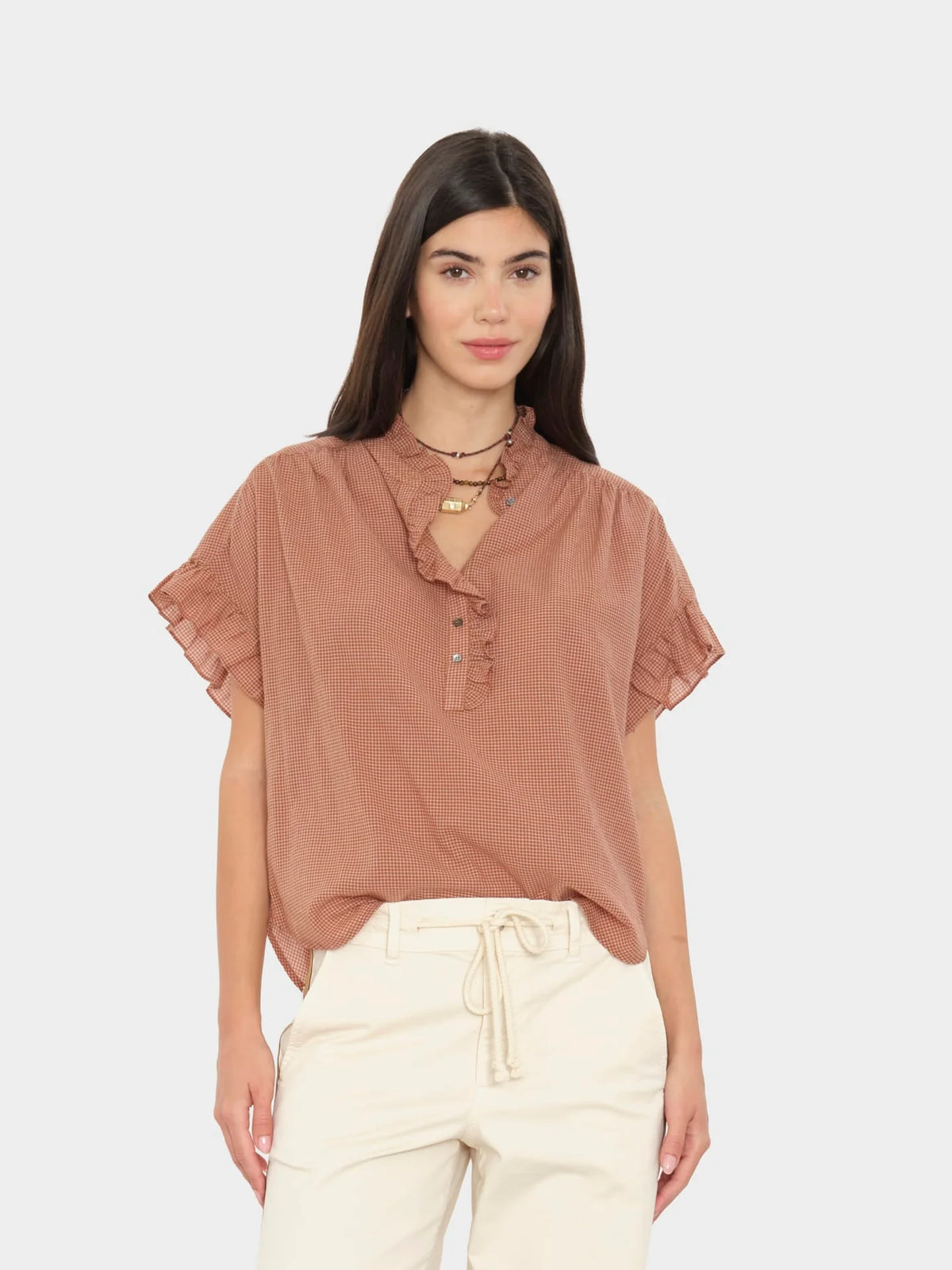 Xirena Ginger Brown Brie Top
