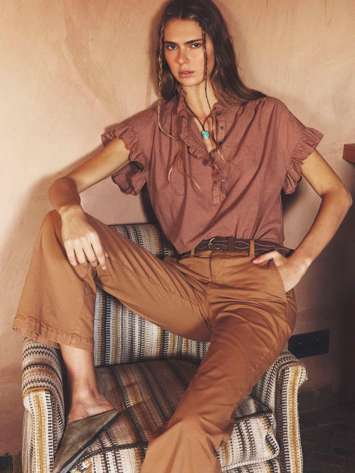 Xirena Ginger Brown Brie Top