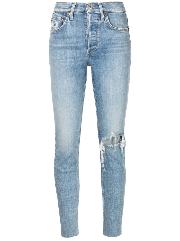 RE/DONE distressed skinny-cut jeans