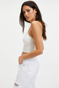 Good American GOOD TOUCH '90S CROP TANK Ivory