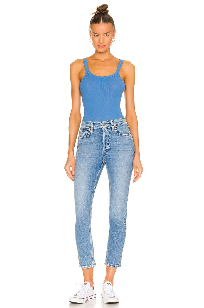 Re/Done 90's High Rise Ankle crop Blue Stone