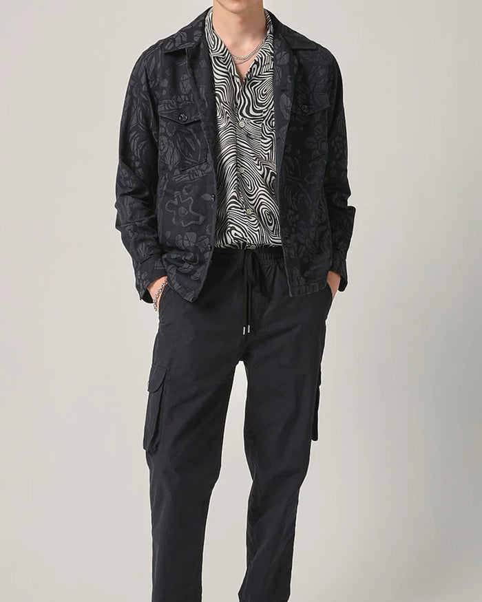 Corridor BLACK FLORAL MILITARY JACKET
