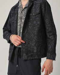 Corridor BLACK FLORAL MILITARY JACKET