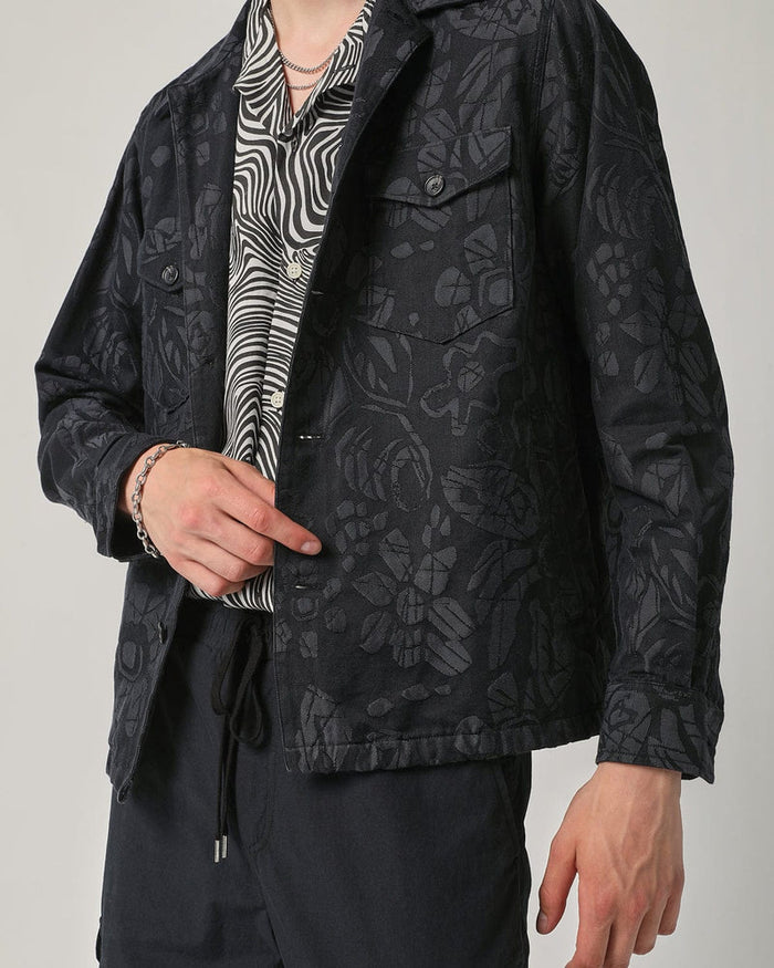 Corridor BLACK FLORAL MILITARY JACKET