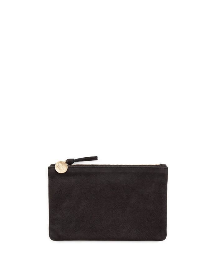 Clare V. Wallet Clutch In Black Nubuck